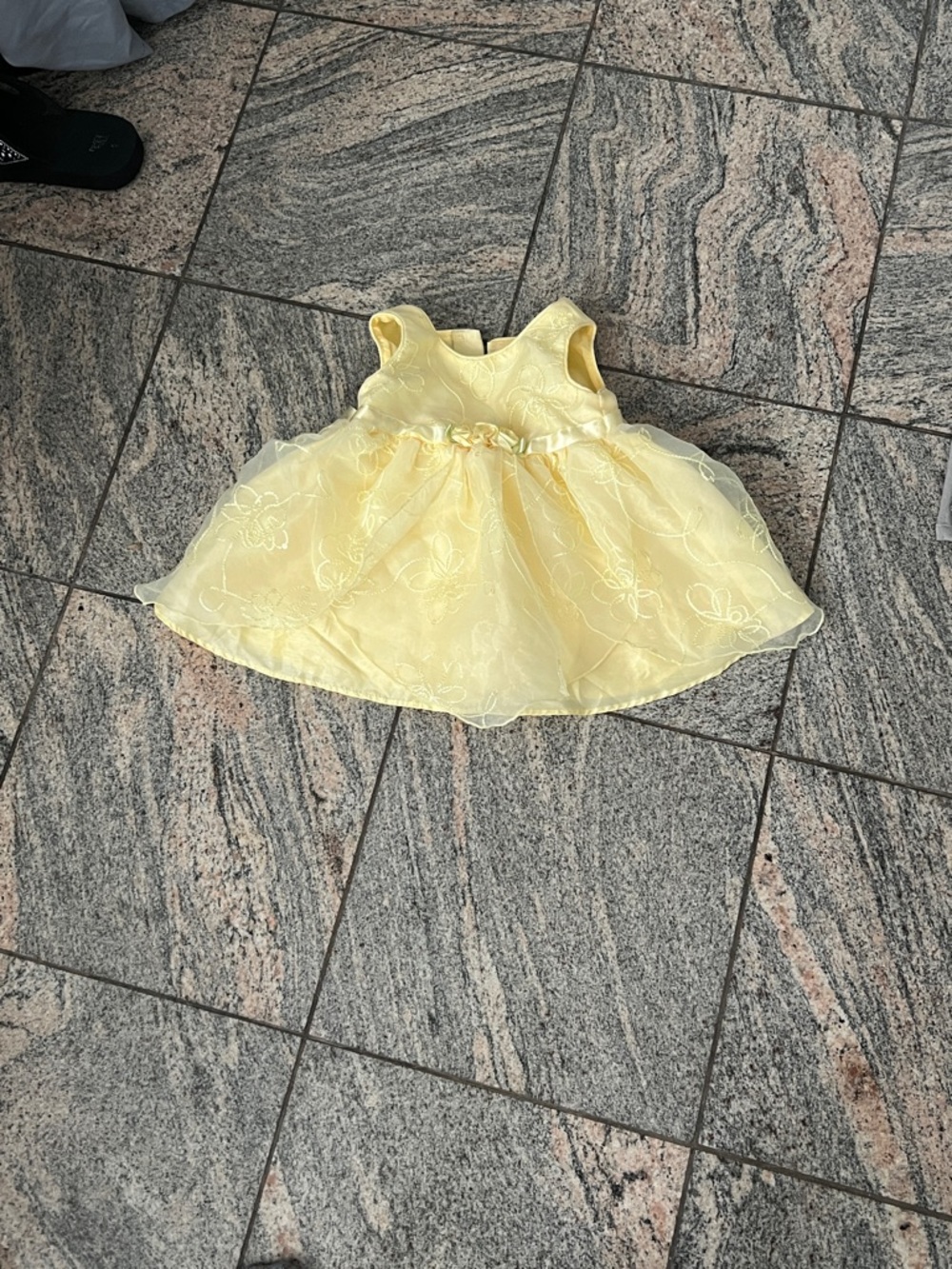 Elegant Yellow Floral Organza Dress for Girls by